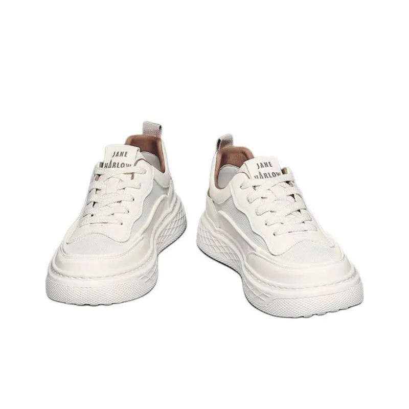 JANE HARLOW Lightweight And Breathable Low-Top Skateboard Shoes Men's White Apricot-4