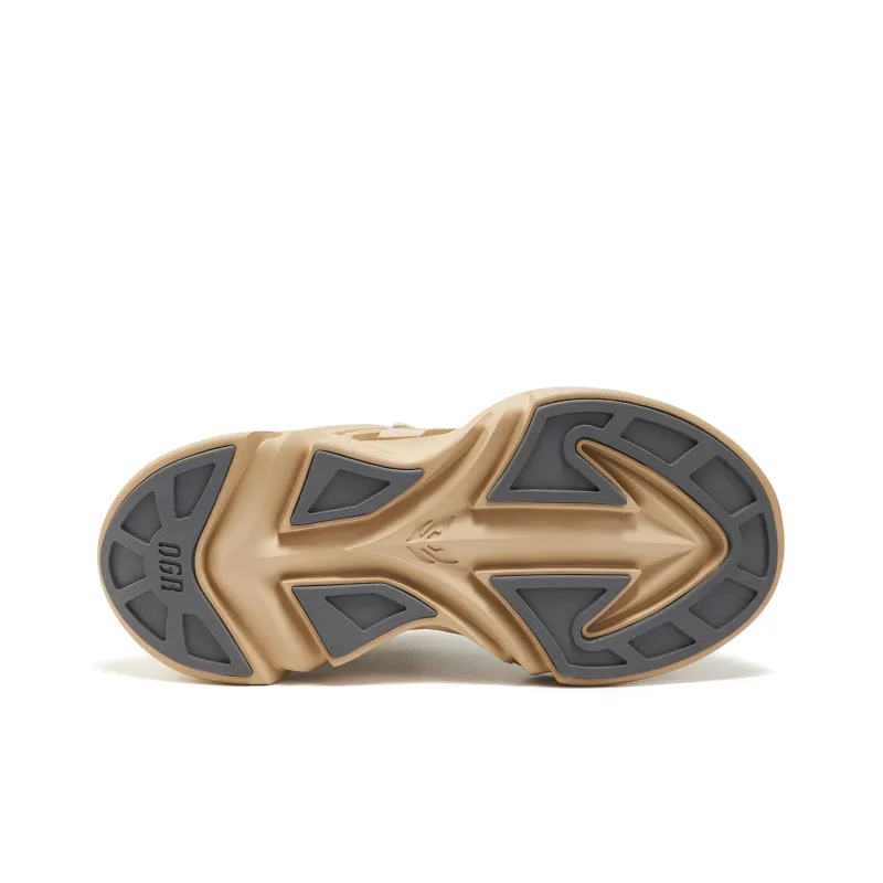 OGR Broken Wind To The Fore Cushioned Wear-Resistant Breathable Low-Top Chunky Sneakers Unisex Champagne Gold-4