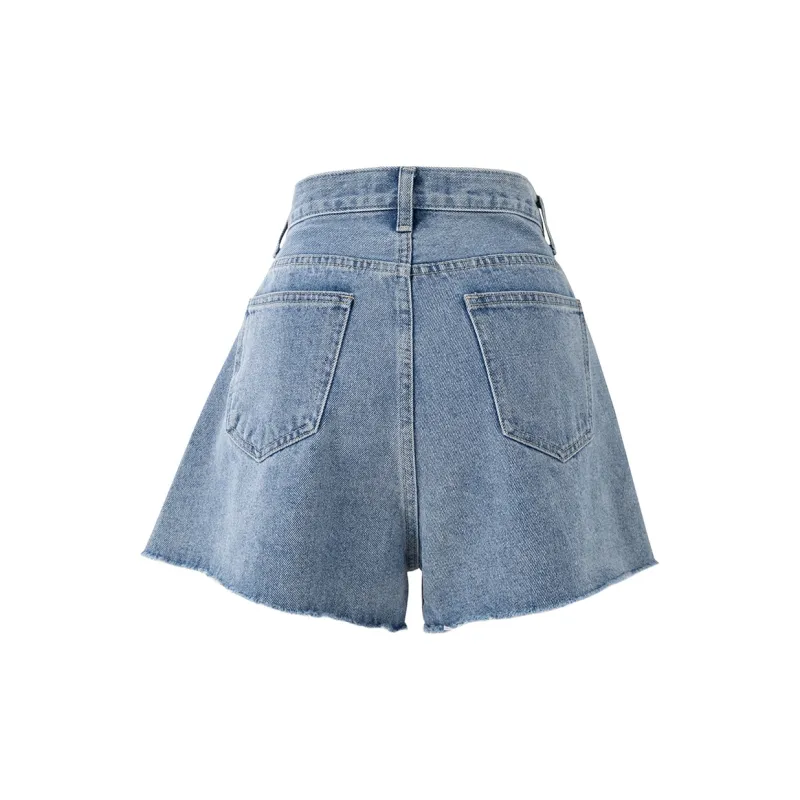 SOON FLOWER Denim Shorts Women's Light Blue-1