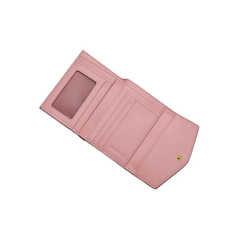 PIERRE CARDIN Cow Leather Wallet Regular Women's Black/Pink-3