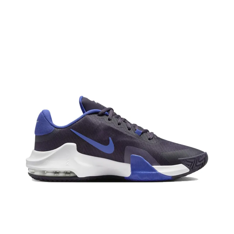 Nike Air Max Impact 4 Cushioning Anti-Slip And Wear-Resistant Low-Top Air Cushion Basketball Shoes Unisex Purple Blue-1