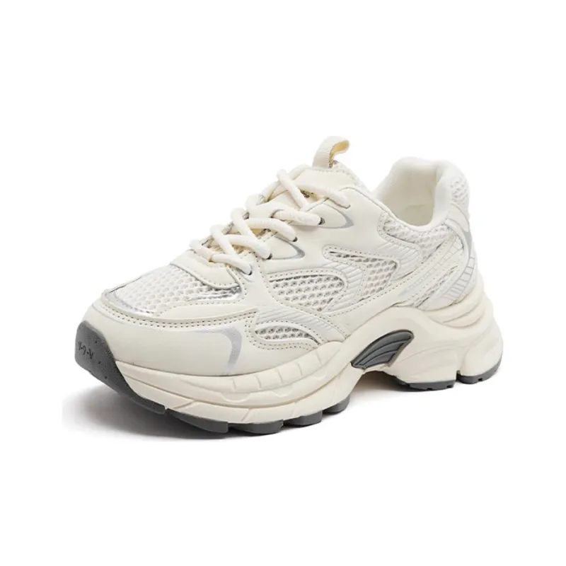 AGSDON Low Top Chunky Sneakers Women's Silver-6