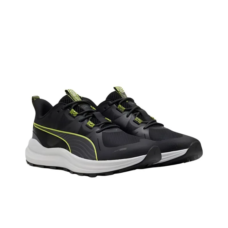 PUMA Reflect Lite Trail Anti Slip Wear Resistant Low Top Trail Running Shoes Men's Black Green-3