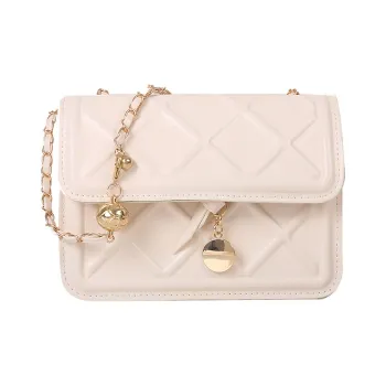 Carksky PU Small Square Bag Shoulder Bag Medium Size Women's Black/White