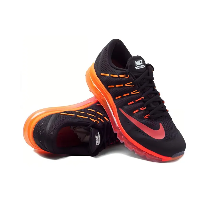 Nike Air Max 2016 Shock Absorbers With Slip Resistant Features Low Top Running Shoes Men's Black-3