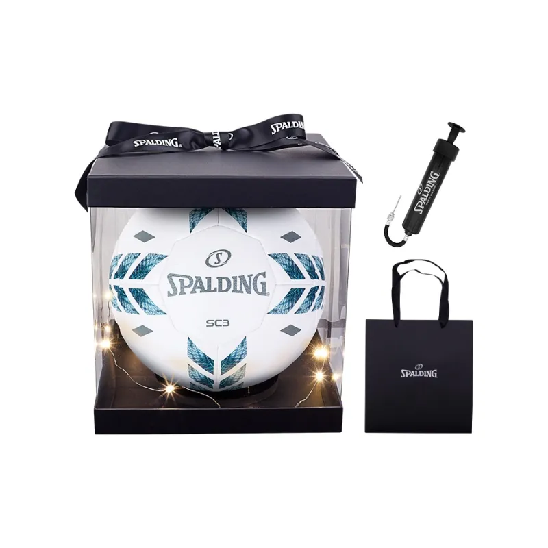 SPALDING SC3 Series Size 5 Soccer PU Machine Stitched Soccer Ball Unisex White-1