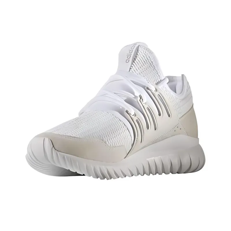 Adidas Tubular Radial Cushioning Wear Resistant Low Top Running Shoes Unisex White-2