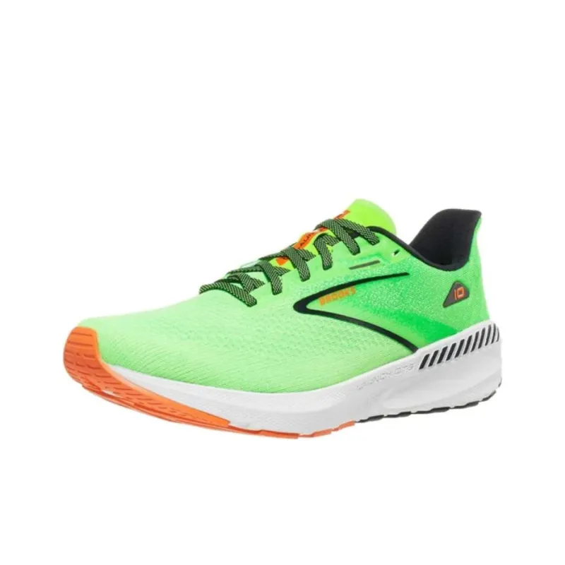 Brooks Launch 10 Cushioning Wear Resistant Low Top Running Shoes Men's Neon Green-2