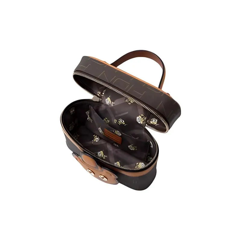 FION Artificial Leather Crossbody Bag, Shoulder Bag Medium Size Women's Dark Coffee Brown-3