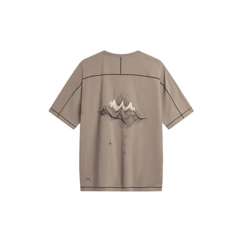 LiNing T Shirt Unisex Stone Lotus Brown-1