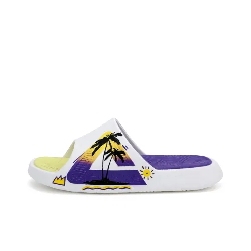 PEAK Slide Slippers Unisex White/Yellow/Purple