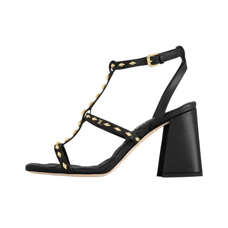 LOUIS VUITTON Celeste Strap Sandals 8.5cm Women's Black-0