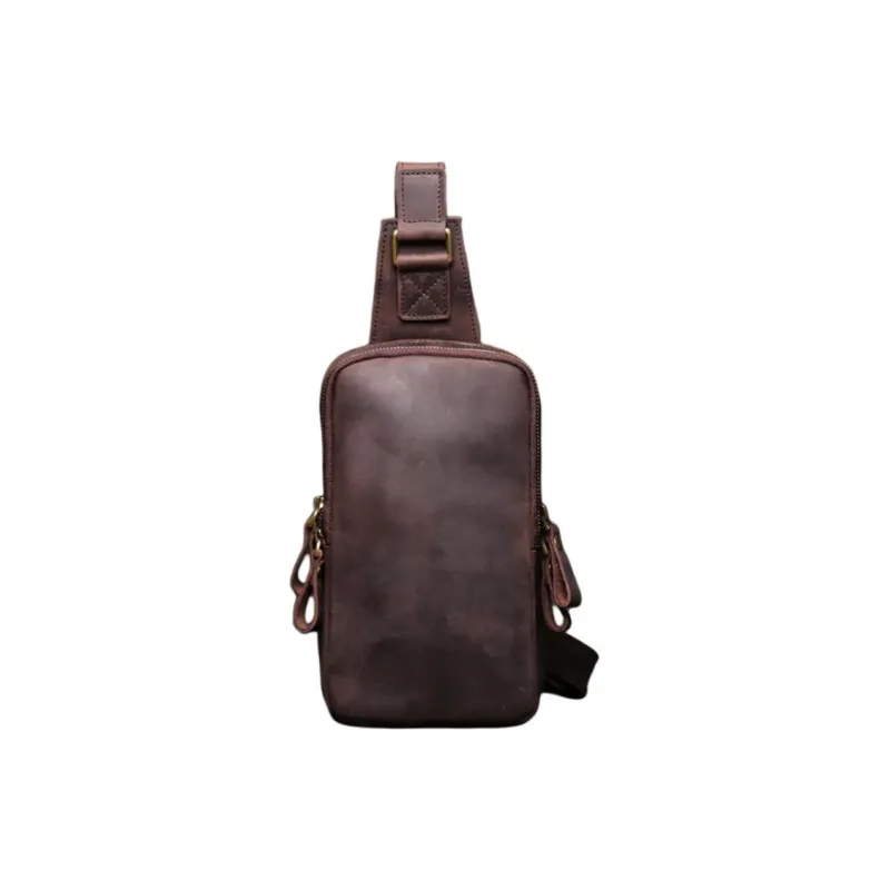 LARTIGENT Cow Leather Shoulder Bag Crossbody Bag Regular Men's Two Colors Available For Selection-8
