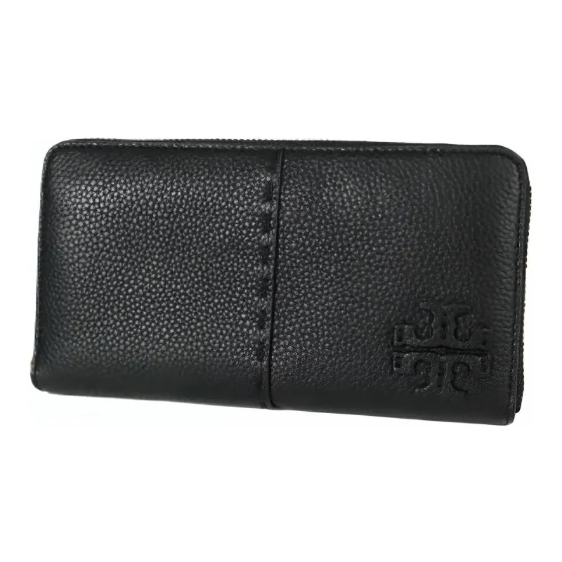 TORY BURCH Leather Card Holder Wallet Unisex Black-3