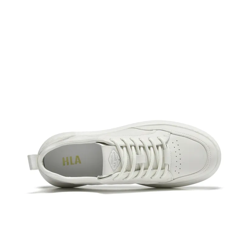 HLA Versatile Classic Breathable White Sneakers Height Increasing Comfortable Casual Skateboard Shoes Men's-2