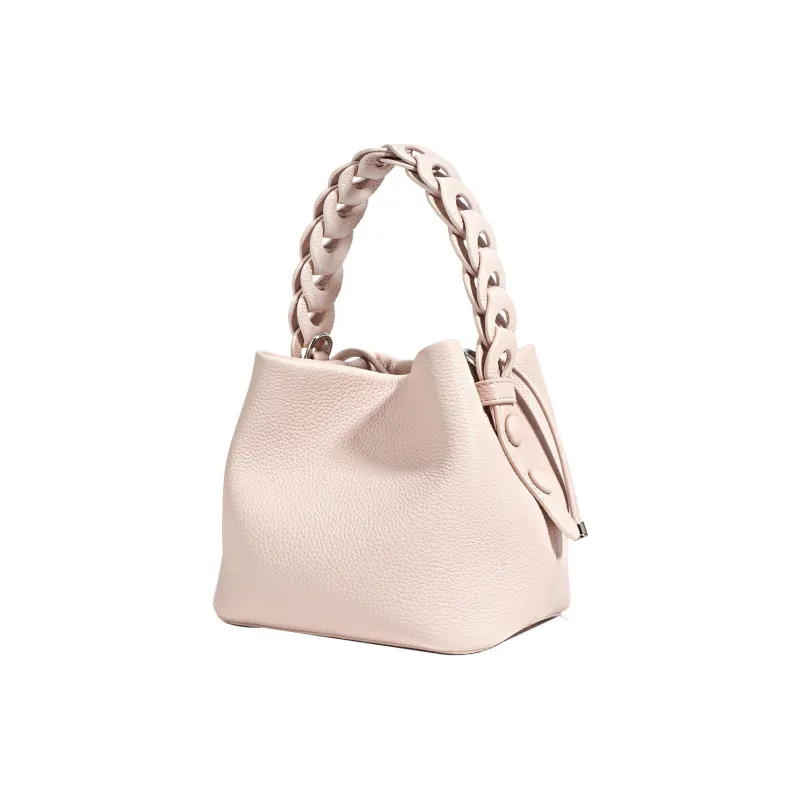 BLAKE FLEETO Top Grain Cow Leather Bucket Bag Twisted Basket Bag Handbag Women's Multicolor-8