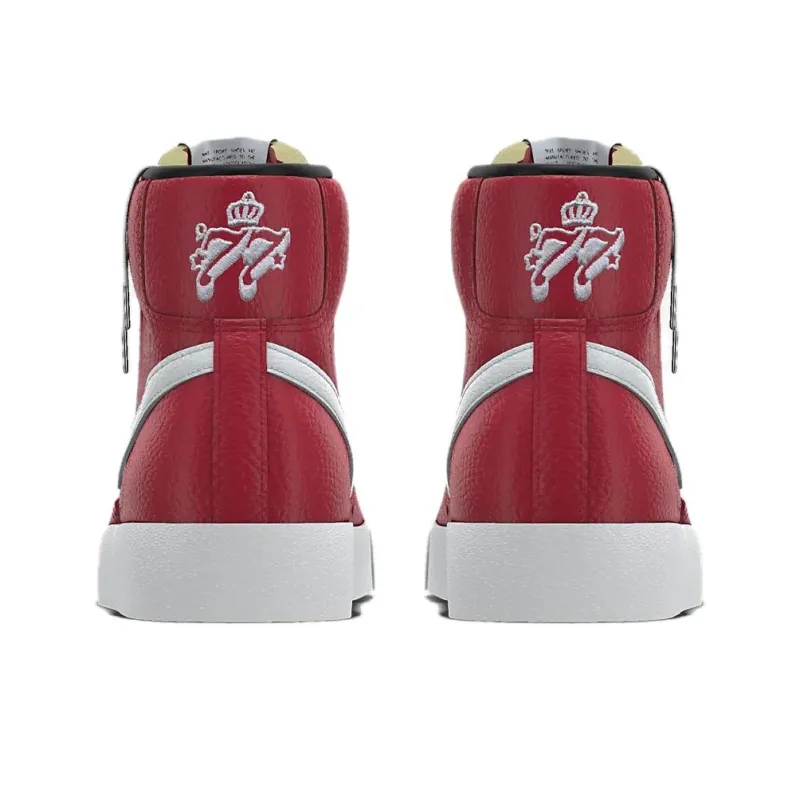 Nike Blazer Anti-Slip And Wear-Resistant Support Mid-Top Skateboard Shoes Unisex Red White-4