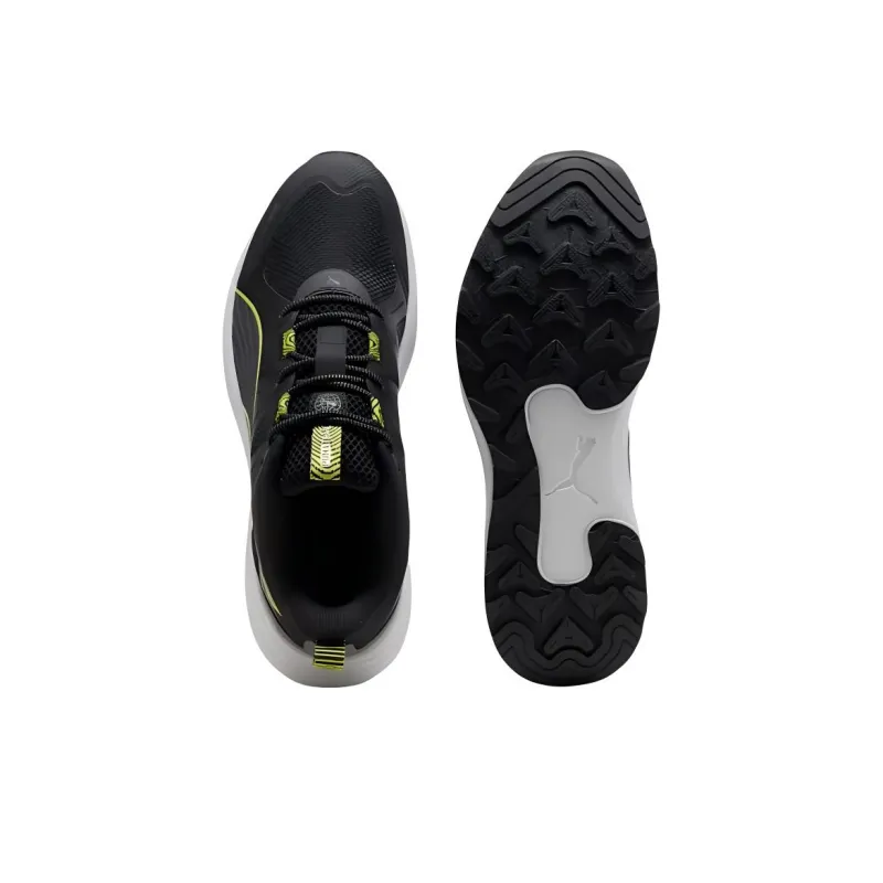 PUMA Reflect Lite Trail Anti Slip Wear Resistant Low Top Trail Running Shoes Men's Black Green-4