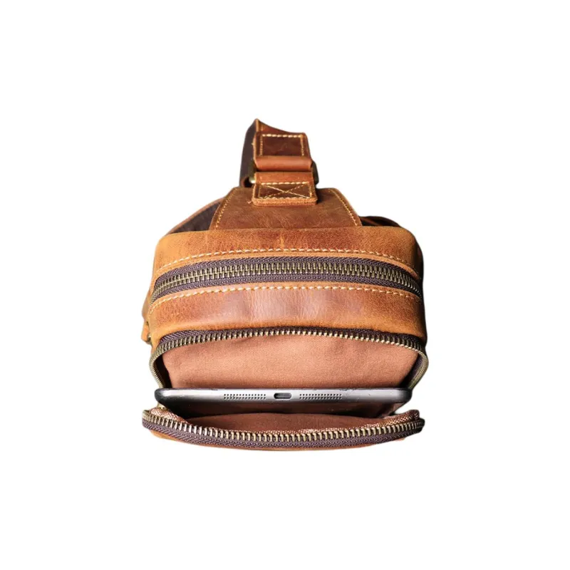 LARTIGENT Cow Leather Shoulder Bag Crossbody Bag Regular Men's Two Colors Available For Selection-2