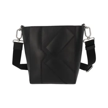 KENZO Leather Bonded Polyester Crossbody Bag Shoulder Bag Unisex Black