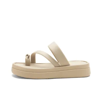 AGSDON Slide Slippers Women's Apricot/Army Green/Black