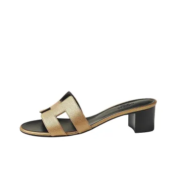 HERMES Oasis Slide Slippers 5cm Women's Gold