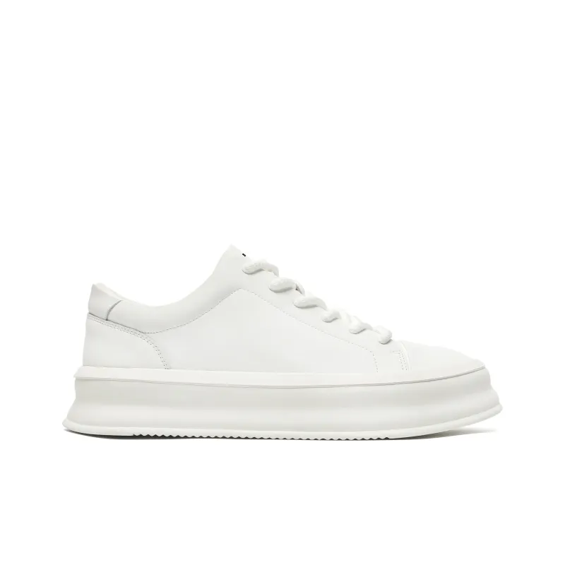 BUFFALO BOUND Small White Shoes Anti Slip Wear Resistant Low Top Skateboard Shoes Men's White-2