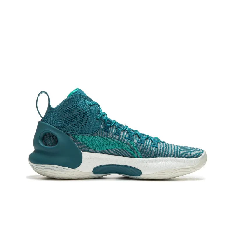 LiNing Charming ULTRA Anti Slip Wear Resistant Mid Top Basketball Shoes Men's Green-1