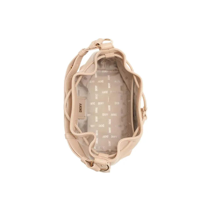 DKNY Leather Bucket Bags Handbags Medium Size Women's Light Brown-1