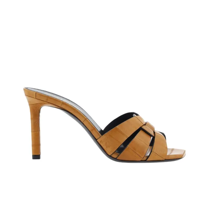 SAINT LAURENT Tribute Square Open Toe Mules Women's-1