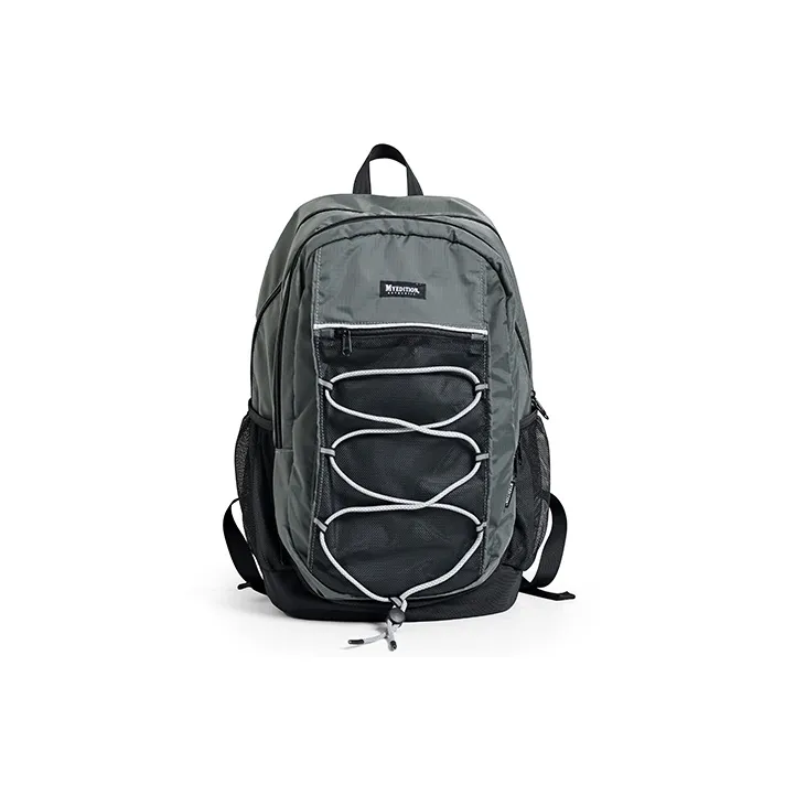 MYEDITION Fitness Travel Backpack University Student Backpack Water Repellent Plaid Fabric Asphalt Gray Unisex-2