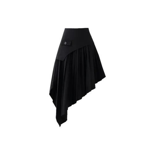 SOON FLOWER Casual Long Skirts Women's Black