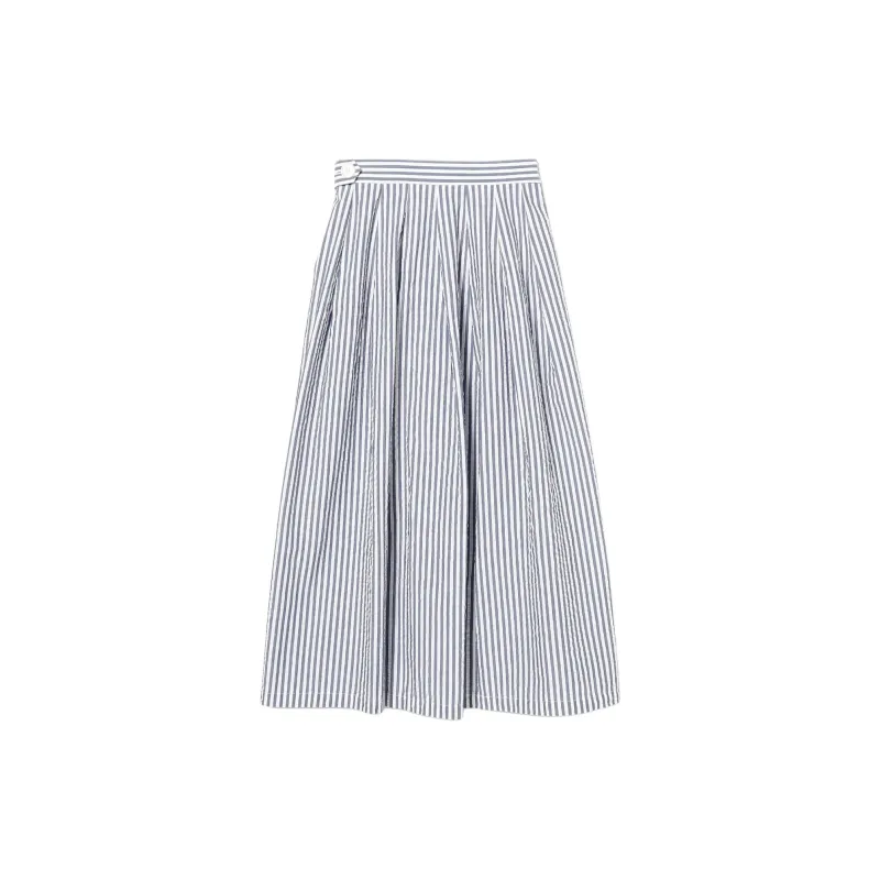 Beams Casual Long Skirt Women's Marine Blue-1