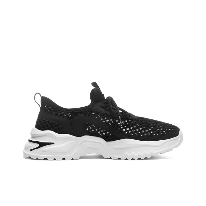 Warrior Cushioned Wear Resistant Breathable Low Top Running Shoes Casual Running Shoes Men's Black-2
