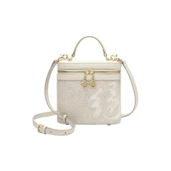 Ancient Yi Xi Cow Leather Vintage Mom Bag Shoulder Bag, Crossbody Bag, Handbag Women's Coconut White