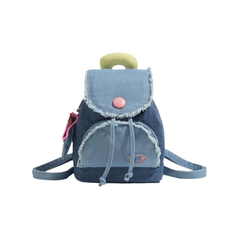 Worm's Home Canvas One Shoulder Portable Backpack Regular Women's Blue-1