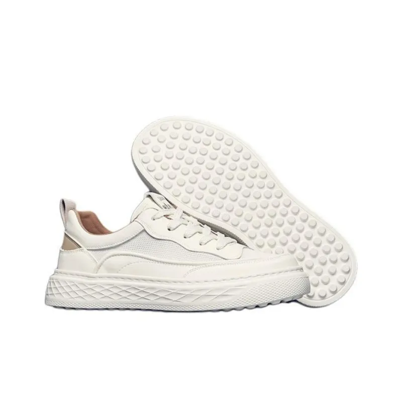 JANE HARLOW Lightweight And Breathable Low-Top Skateboard Shoes Men's White Apricot-6