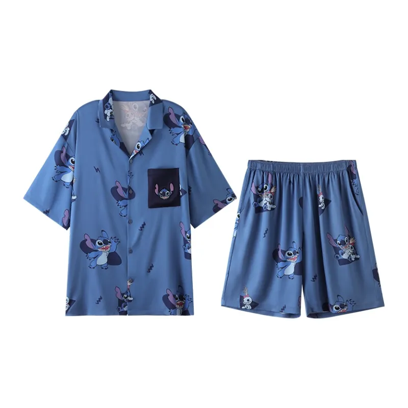 JINGYUN x Disney Pajama Set Summer Men's Blue Gift Box Set-1