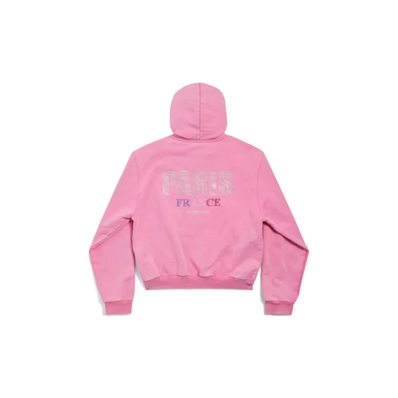 Balenciaga FW24 Sweatshirt Slim Fit Unisex Off-White Pink-1