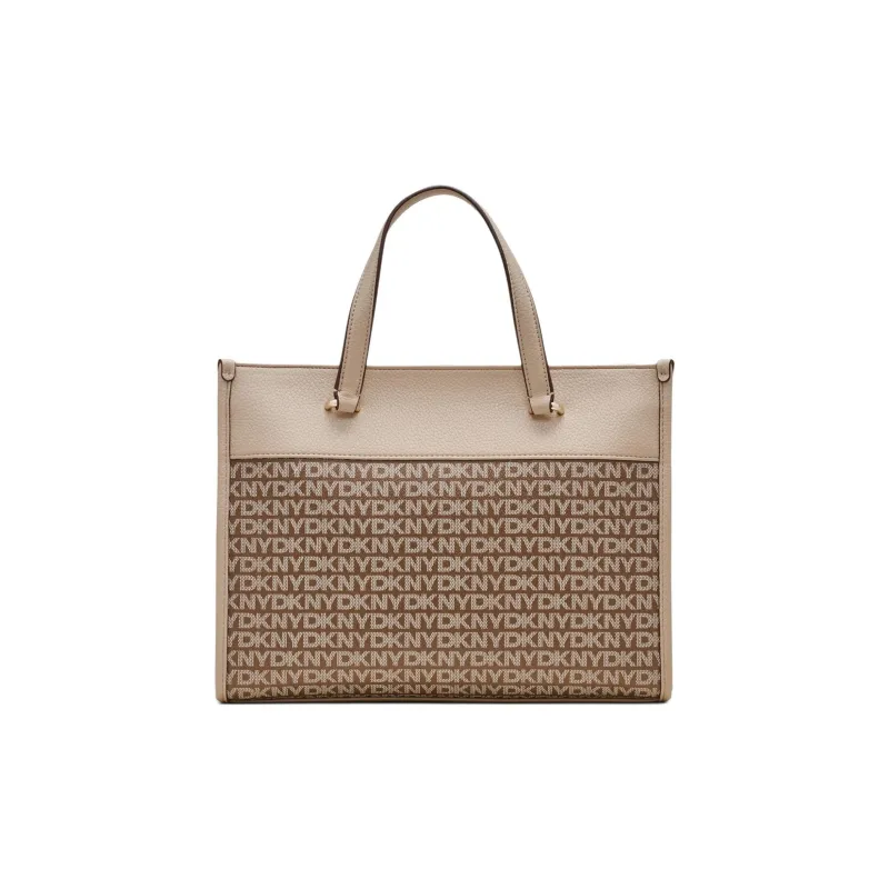 DKNY Imitation Leather Tote Bag Shopping Bag Shoulder Bag Crossbody Bag Handbag Medium Size Women's Light Brown-2
