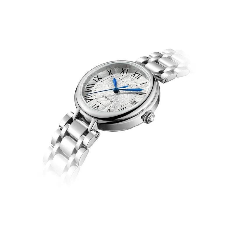 Sea Gull Automatic Mechanical Movement Steel Strap Watch Women's Watch White Dial-2
