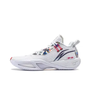 LiNing Crack Variation 9 Cushioned Slip Resistant Low Top Basketball Shoes Men's White