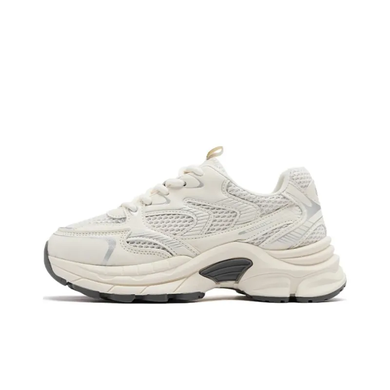 AGSDON Low Top Chunky Sneakers Women's Silver-5