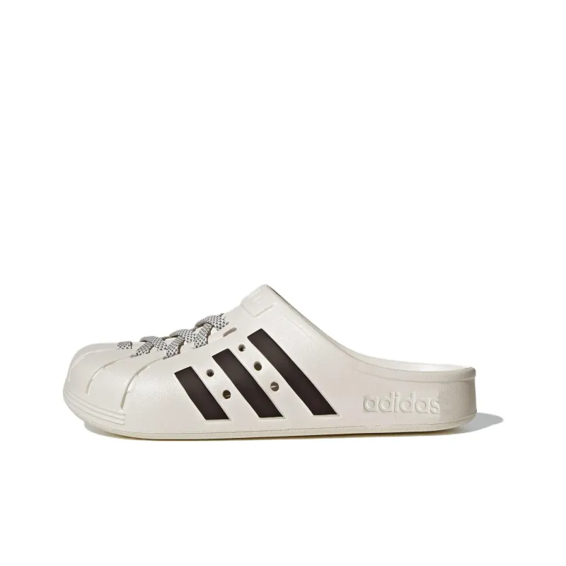 Adidas Adilette Clogs 'White Black'-0