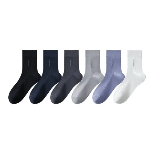 H YXIANG Mid Calf Socks Men's 6 Pack