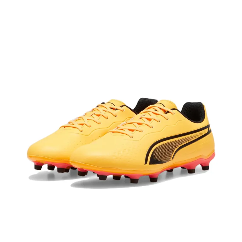 PUMA King AG Short Rubber Studs FG Long Rubber Studs Anti Slip Wear Resistant Soccer Shoes Men's Orange-2