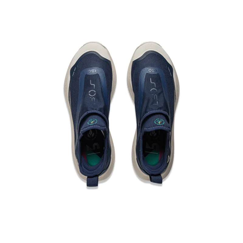 LiNing Cushioning Anti Slip Wear Resistant Breathable Lightweight Rebound Low Top Casual Shoes Men's Blue Gray-4