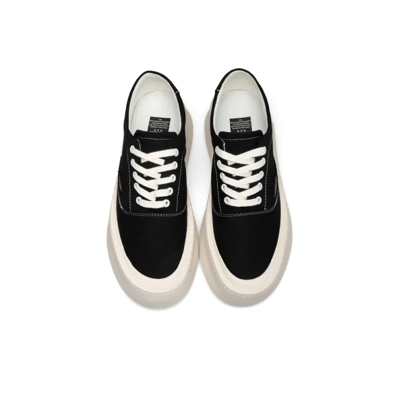 PARDASAUL Anti Slip And Wear Resistant Water Resistant Low Top Canvas Shoes Men's Black-3
