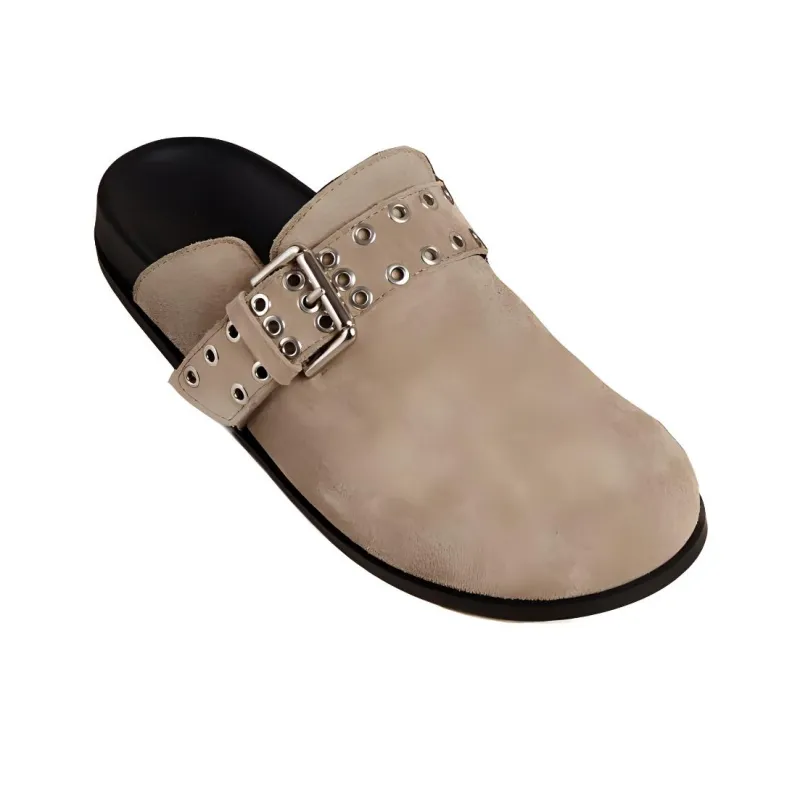 ALOHAS Odor Resistant Closed Toe Slippers Women's Beige-1