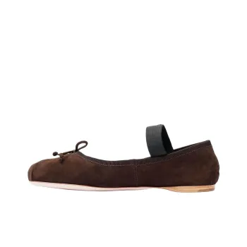 MIU MIU Flat Mary Jane Shoes Women's Brown